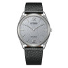 Montre Citizen Suratto Eco-drive Cadran Silver Bracelet Cuir de veau