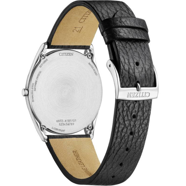 Montre Citizen Suratto Eco-drive Cadran Silver Bracelet Cuir de veau