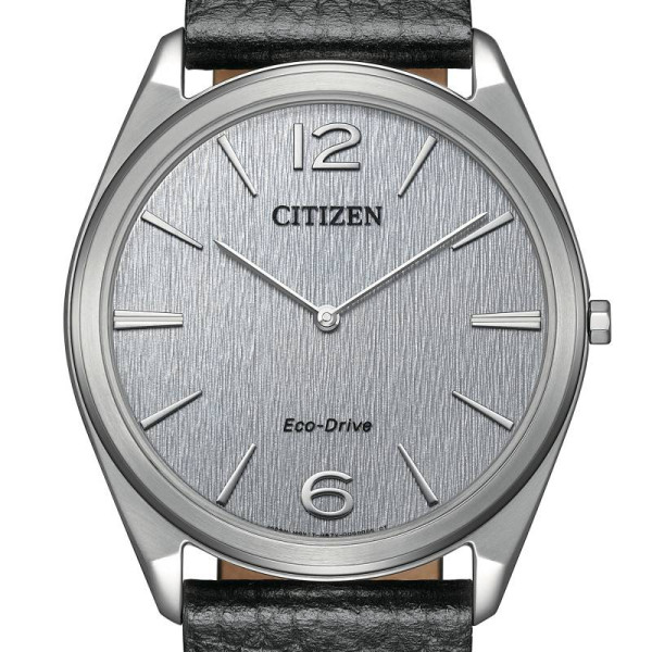 Montre Citizen Suratto Eco-drive Cadran Silver Bracelet Cuir de veau