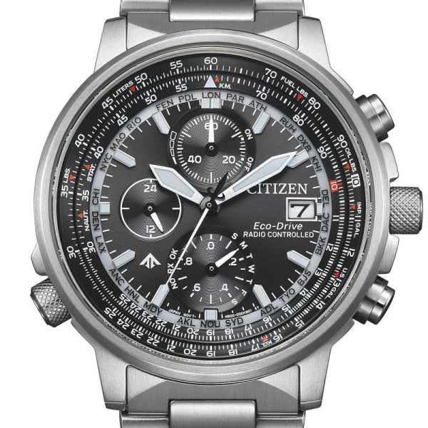 Montre Citizen Promaster Sky - Radio Controlled Cadran Noir Bracelet Acier Inoxydable