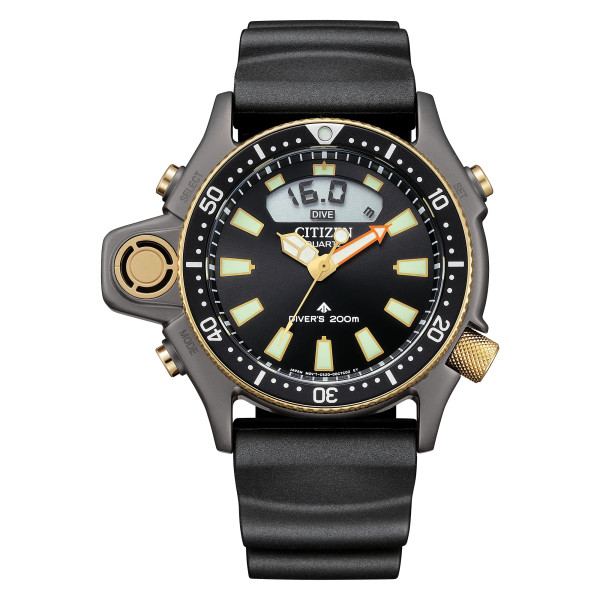 Montre Citizen Aqualand 200m Quartz 40th AnniversaryCadran Noir Bracelet Caoutchouc