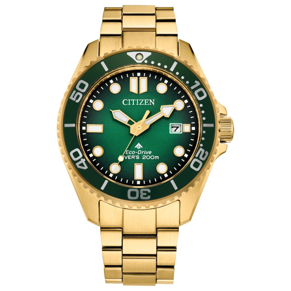 Montre Citizen Promaster Marine Eco-drive Cadran Vert Bracelet Acier Inoxydable