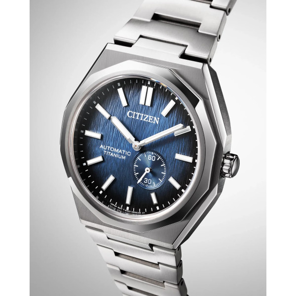 Montre Citizen Zenshin Super Titanium Mechanical Cadran Bleu Bracelet Titane