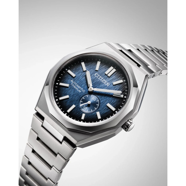 Montre Citizen Zenshin Super Titanium Mechanical Cadran Bleu Bracelet Titane