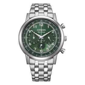 Montre Citizen Classic Chrono Cadran Vert Bracelet Acier Inoxydable