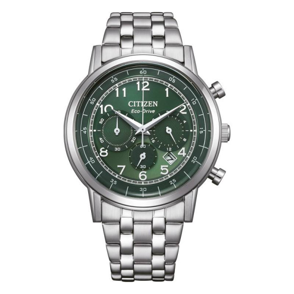 Montre Citizen Classic Chrono Cadran Vert Bracelet Acier Inoxydable