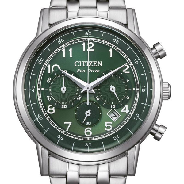 Montre Citizen Classic Chrono Cadran Vert Bracelet Acier Inoxydable