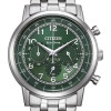 Montre Citizen Classic Chrono Cadran Vert Bracelet Acier Inoxydable