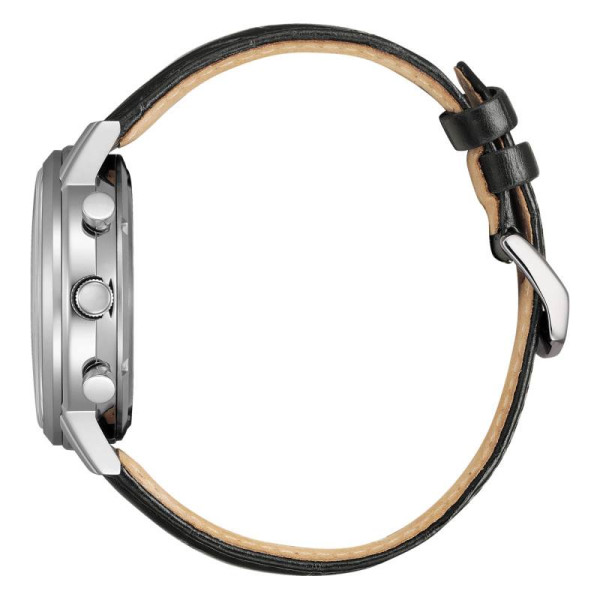 Montre Citizen Classic Chrono Cadran Blanc Bracelet Cuir de veau