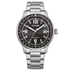 Montre Citizen Urban Military Cadran Noir Bracelet Acier Inoxydable