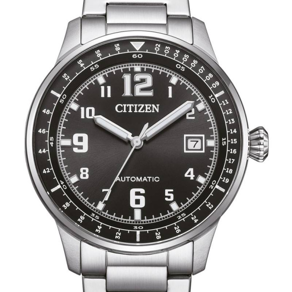 Montre Citizen Urban Military Cadran Noir Bracelet Acier Inoxydable