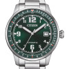Montre Citizen Urban Military Cadran Vert Bracelet Acier Inoxydable