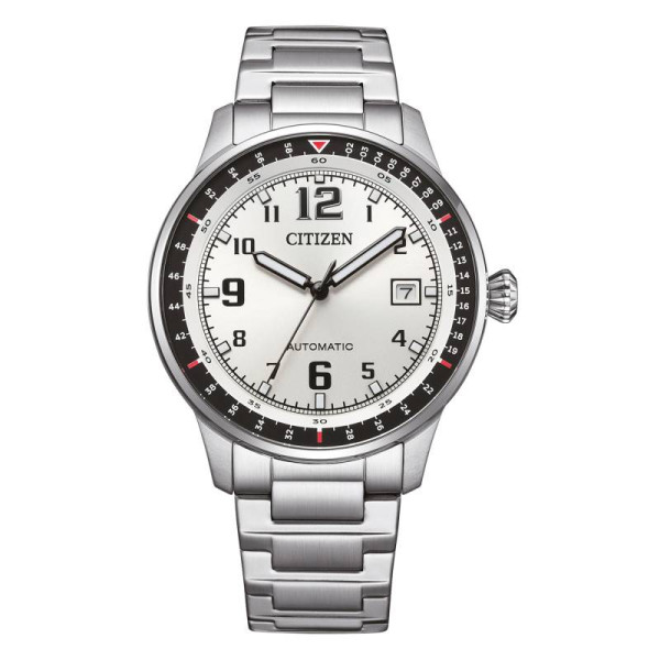 Montre Citizen Urban Military Cadran Blanc Bracelet Acier Inoxydable