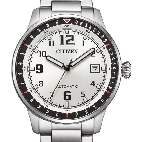 Montre Citizen Urban Military Cadran Blanc Bracelet Acier Inoxydable