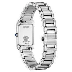 Montre Citizen Elongated Square Cadran Blanc Bracelet Acier Inoxydable