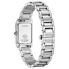 Montre Citizen Elongated Square Cadran Blanc Bracelet Acier Inoxydable