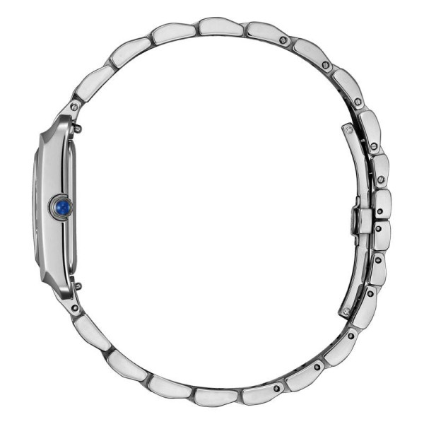 Montre Citizen Elongated Square Cadran Blanc Bracelet Acier Inoxydable