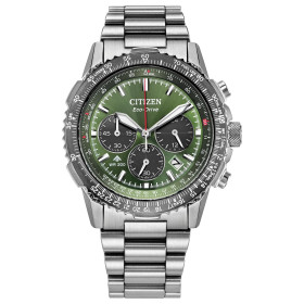 Montre Citizen Promaster Sky B620 Cadran Vert Bracelet Acier Inoxydable