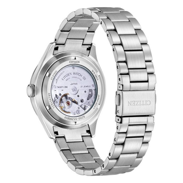 Montre Citizen Crystal Seven Mechanical Cadran Orange Bracelet Metal