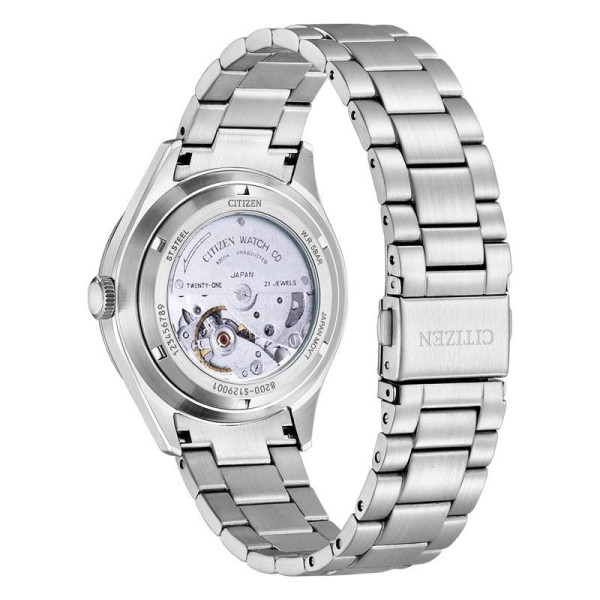 Montre Citizen Crystal Seven Mechanical Cadran Blanc Bracelet Metal