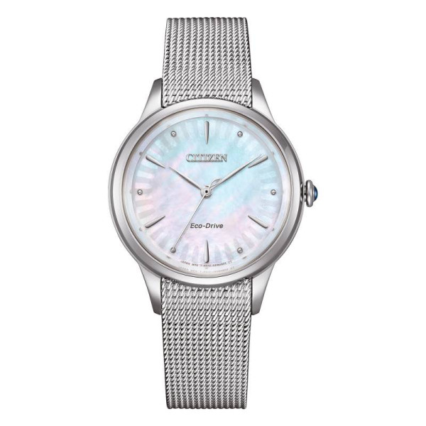Montre Citizen Ladies Eco-drive Cadran Blanc Bracelet Acier