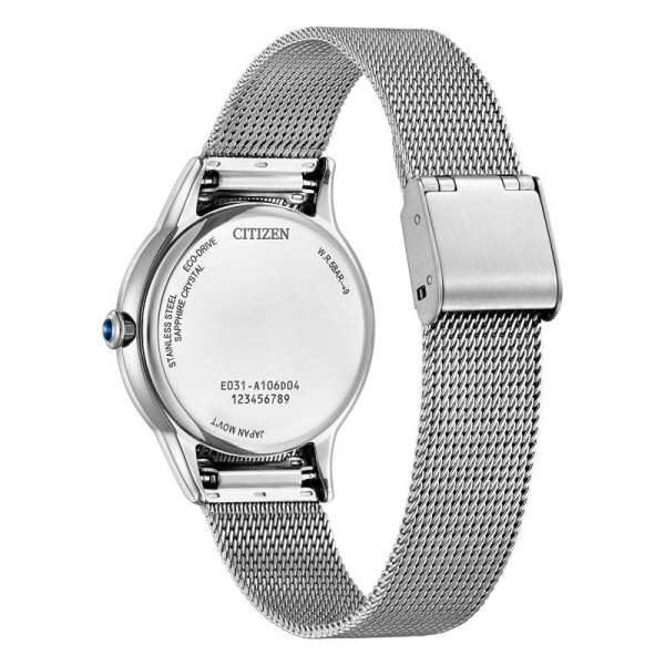 Montre Citizen Ladies Eco-drive Cadran Blanc Bracelet Acier