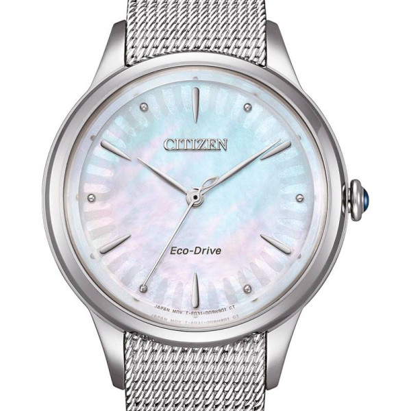 Montre Citizen Ladies Eco-drive Cadran Blanc Bracelet Acier