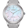 Montre Citizen Ladies Eco-drive Cadran Blanc Bracelet Acier