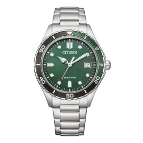 Montre Citizen Platform Sporty - Eco-drive Cadran Vert Bracelet Acier Inoxydable