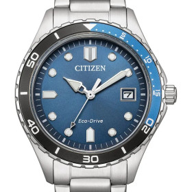 Montre Citizen Platform Sporty - Eco-drive Cadran Bleu Bracelet Acier Inoxydable