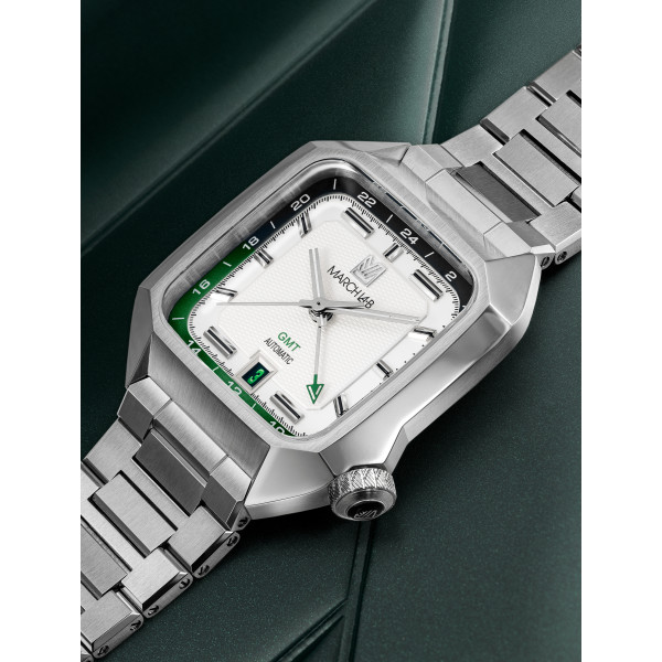 Montre MARCH LA.B AM2 GMT Automatique White Bracelet Acier