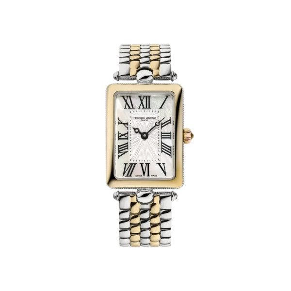 Montre Frederique Constant Classics Art Deco Carree Quartz Cadran Nacre Bracelet Acier inoxydable