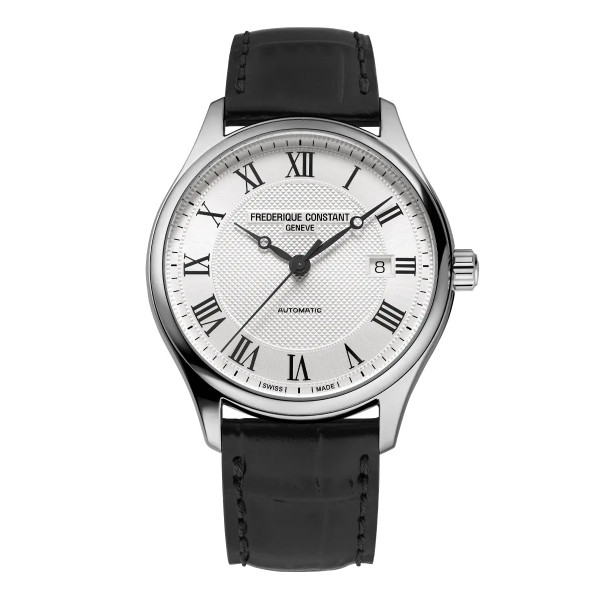 Montre Frederique Constant Classics Automatic Automatique Cadran Argent Bracelet Cuir de veau