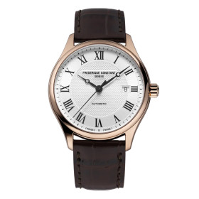 Montre Frederique Constant Classics Automatic Automatique Cadran Argent Bracelet Cuir de veau