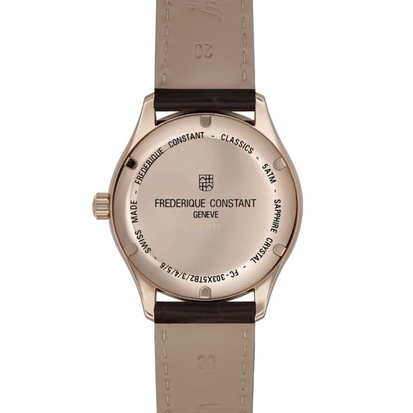 Montre Frederique Constant Classics Automatic Automatique Cadran Argent Bracelet Cuir de veau