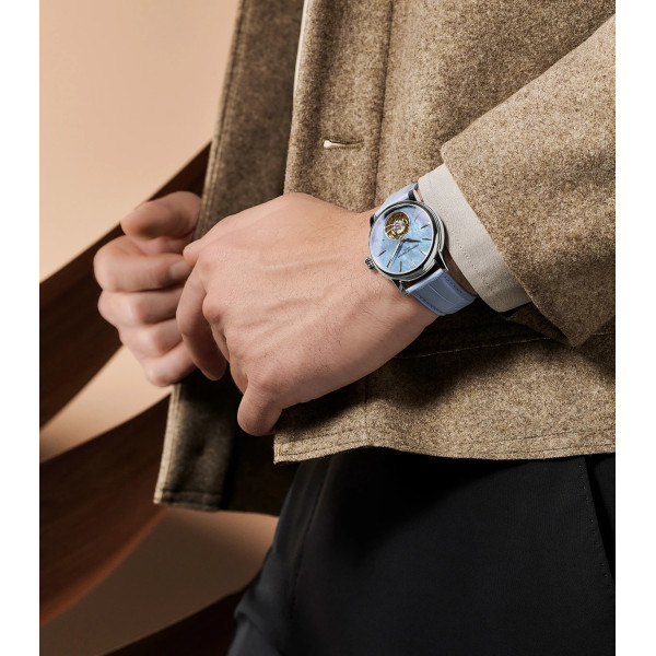 Montre Frederique Constant Manufacture Classic Tourbillon Cadran Bleu Bracelet Cuir Alligator