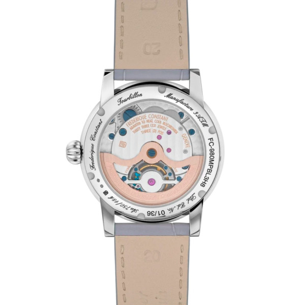 Montre Frederique Constant Manufacture Classic Tourbillon Cadran Bleu Bracelet Cuir Alligator