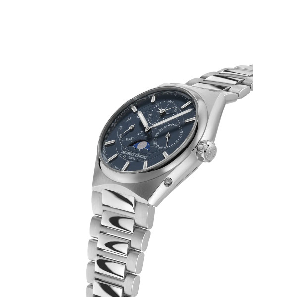 Montre Frederique Constant Highlife Perpetual Calendar Manufacture Cadran Bleu Bracelet Acier inoxydable