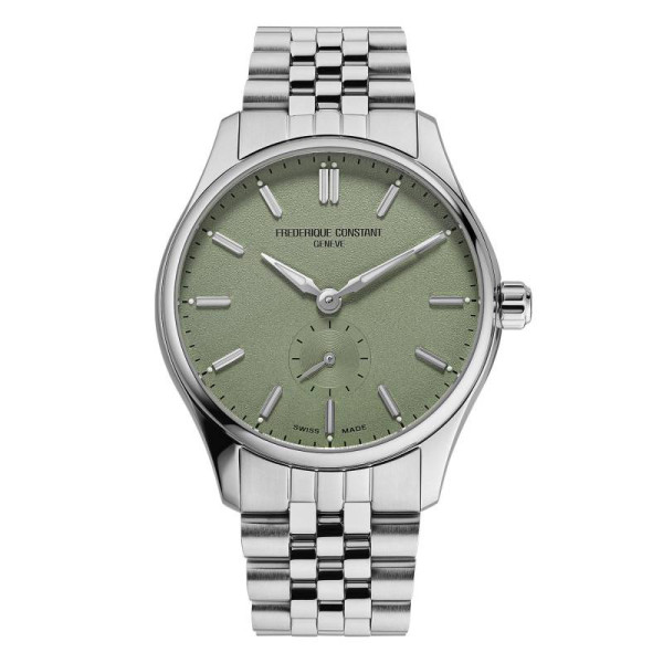 Montre Frederique Constant Classics Index Small Seconds Automatic Automatique Cadran Vert Bracelet Acier inoxydable