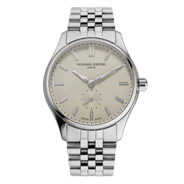 Montre Frederique Constant Classics Index Small Seconds Automatic Automatique Cadran Beige Bracelet Acier inoxydable