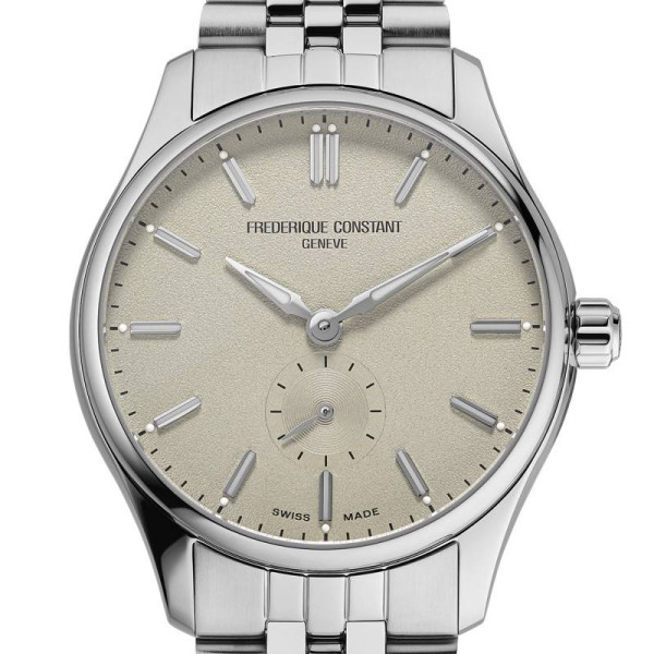 Montre Frederique Constant Classics Index Small Seconds Automatic Automatique Cadran Beige Bracelet Acier inoxydable