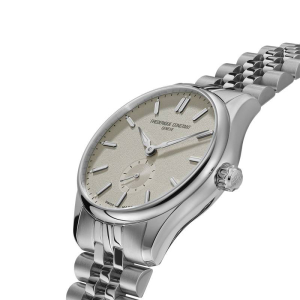 Montre Frederique Constant Classics Index Small Seconds Automatic Automatique Cadran Beige Bracelet Acier inoxydable