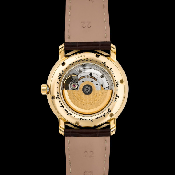 Montre Frederique Constant Classics Heart Beat Moonphase Date Automatique Cadran Argent Bracelet Cuir de veau