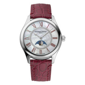 Montre Frederique Constant Classics Elegance Luna Automatique Cadran Blanc Bracelet Cuir de veau