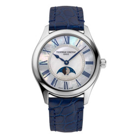Montre Frederique Constant Classics Elegance Luna Automatique Cadran Nacre Bracelet Cuir de veau