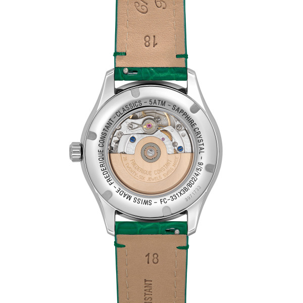 Montre Frederique Constant Classics Elegance Luna Automatique Cadran Nacre Bracelet Cuir de veau