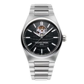 Montre Frederique Constant Highlife Heart Beat Automatic Automatique Cadran Noir Bracelet Acier inoxydable