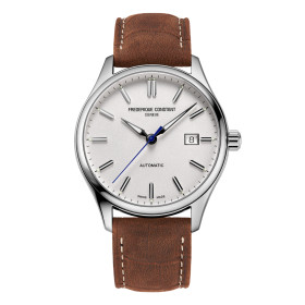 Montre Frederique Constant Classics Index Automatic Automatique Cadran Argent Bracelet Cuir de veau