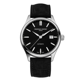 Montre Frederique Constant Classics Index Automatic Automatique Cadran Noir Bracelet Cuir de veau