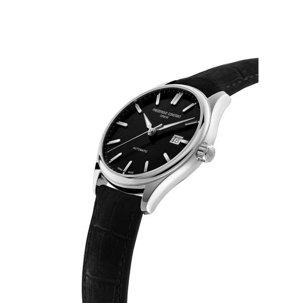 Montre Frederique Constant Classics Index Automatic Automatique Cadran Noir Bracelet Cuir de veau